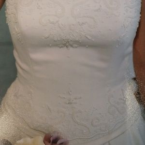 Wedding dress light ivory strapless sz 8-10